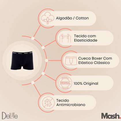 Imagem de Kit 10 Cueca Mash Box Boxer Cotton Algodão Original Com Nota Fiscal