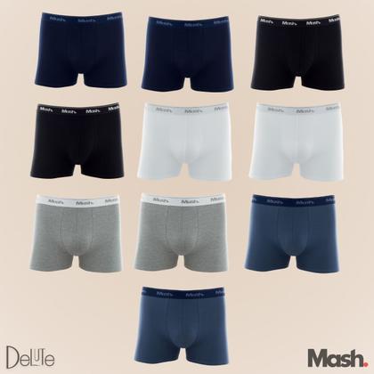 Imagem de Kit 10 Cueca Mash Box Boxer Cotton Algodão Original Com Nota Fiscal