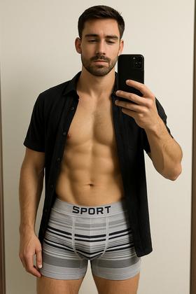 Imagem de Kit 10 Cuecas Boxer Adulto  12 Pares Meias Sport Longa