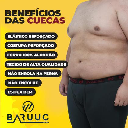 Imagem de Kit 10 Cuecas Boxer Plus Size Lycra Não Enrola Perna Estica Bem Baruuc