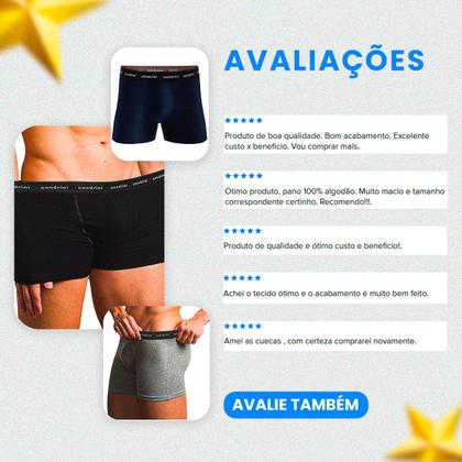 Imagem de Kit 10 Cuecas Boxer Sandrini Algodão Conforto Masculino Adulto
