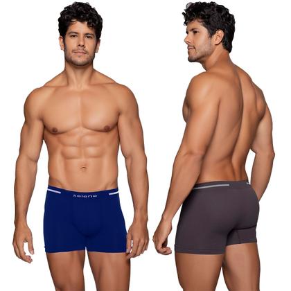 Imagem de Kit 10 Cuecas Boxer Selene Masculina Microfibra Box Sem Costura Atacado Original