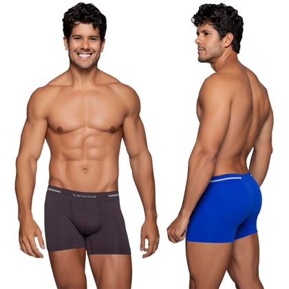 Imagem de Kit 10 Cuecas Boxer Selene Masculina Poliamida Box Sem Costura Atacado Original