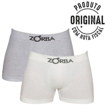 Imagem de Kit 10 Cuecas Boxer Sem Costura Branco e Cinza Zorba 781