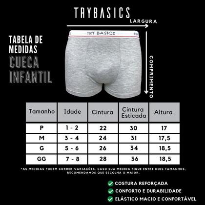 Imagem de Kit 10 Cuecas Boxers Infantil Box Algodão Cotton Conforto