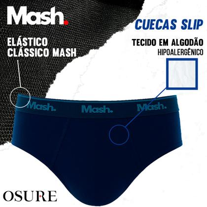 Imagem de Kit 10 Cuecas Mash Slip Tradicional Cueca Confortável Masculina Em Algodão Adulto Atacado Original