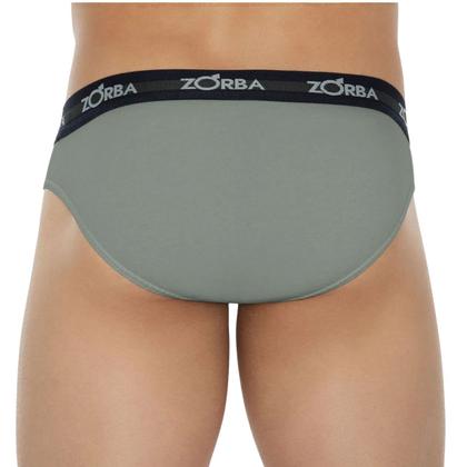 Imagem de Kit 10 Cuecas Slip Zorba Cós Elástico Forro Frontal 100% Algodão