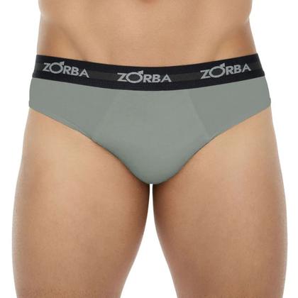 Imagem de Kit 10 Cuecas Slip Zorba Cós Elástico Forro Frontal 100% Algodão