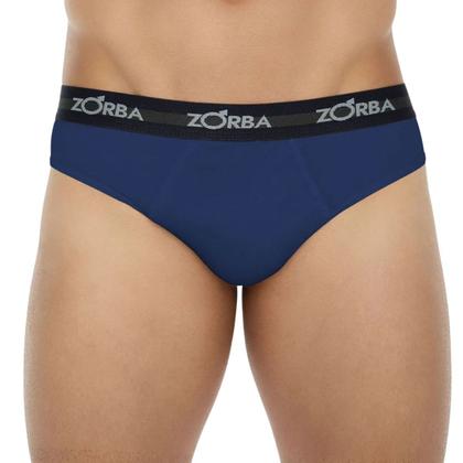 Imagem de Kit 10 Cuecas Slip Zorba Cós Elástico Forro Frontal 100% Algodão