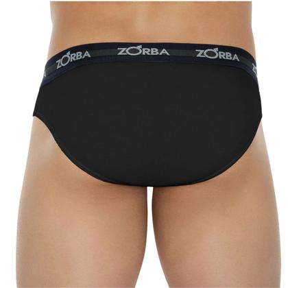 Imagem de Kit 10 Cuecas Slip Zorba Cós Elástico Forro Frontal 100% Algodão