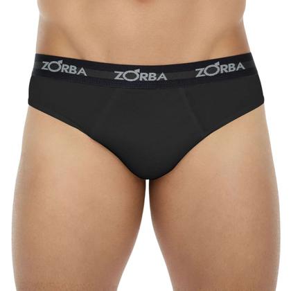 Imagem de Kit 10 Cuecas Slip Zorba Cós Elástico Forro Frontal 100% Algodão