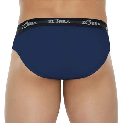 Imagem de Kit 10 Cuecas Slip Zorba Cós Elástico Forro Frontal 100% Algodão