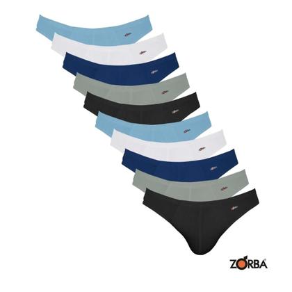 Imagem de Kit 10 Cuecas Tradicional Normal Slip Original Zorba Em Algodão Cotton