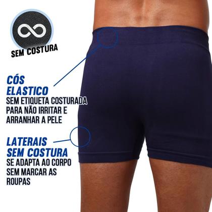 Imagem de Kit 10 Cuecas Zorba Boxer Algodão Box Elástico Sem Costura Cueca Masculina Confortável Seamless 781