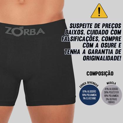 Imagem de Kit 10 Cuecas Zorba Boxer Algodão Box Elástico Sem Costura Cueca Masculina Confortável Seamless 781