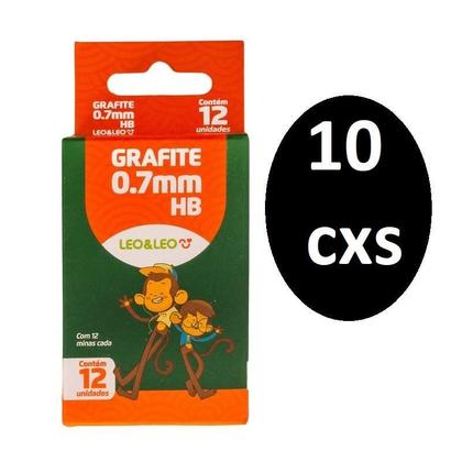 Imagem de Kit 10 Cxs C/12 Tubos Mina Grafite Para Lapiseiras 0.7Mm Hb