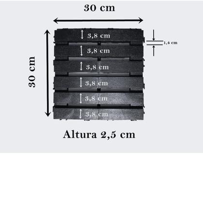 Imagem de Kit 10 deck modular  plastico  textura madeira, piscina, sacada, banheiro 30x30x2,5 cm maxx premium
