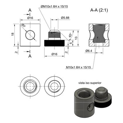 Imagem de Kit 10 desviadores de cabo em alumínio - PRETO