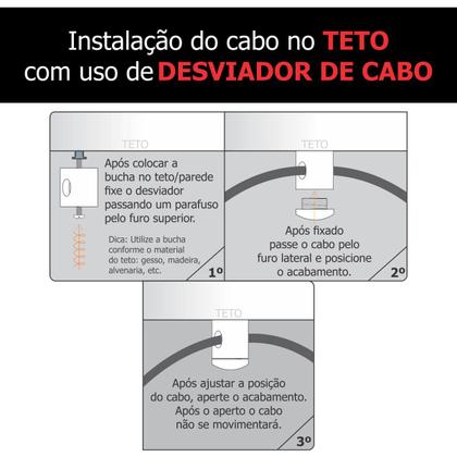 Imagem de Kit 10 desviadores de cabo em alumínio - PRETO