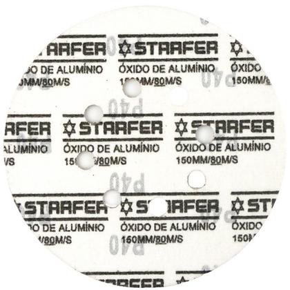 Imagem de Kit 10 Disco de lixa com pluma vermelho ferro 150mm Grão 40 Starfer