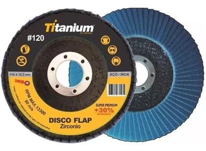 Imagem de Kit 10 Disco Flap de Zircônio de 4.1/2 Pol. Grão 120 - Titanium