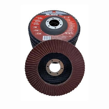 Imagem de Kit 10 Discos De Lixa Flap 4.1/2 Desbaste Lixadeira Grão 100