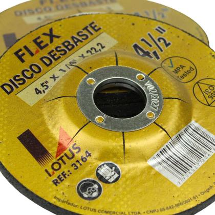 Imagem de Kit 10 Discos Desbaste Metal Ferro 4.1/2 115mm Lotus Flex 3164 alto rendimento