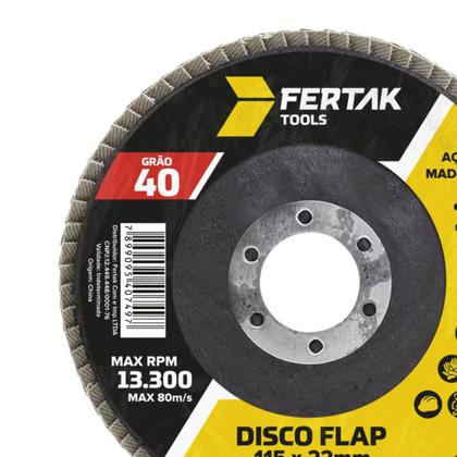 Imagem de Kit 10 Discos Flap 4.1/2" 115mm Grãos Polimento Acabamento Uniforme Fertak