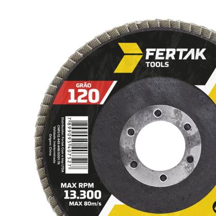 Imagem de Kit 10 Discos Flap 4.1/2" 115mm Grãos Polimento Acabamento Uniforme Fertak