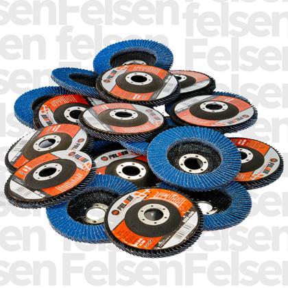 Imagem de Kit 10 Discos Flap Lixa Desbaste Lixadeira Esmerilhadeira Metal Madeira Ferro 4,1/2 115mm