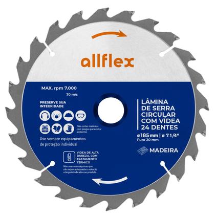 Imagem de Kit 10 Discos Serra Circular allflex C/Videa 7.1/4 24 Dentes