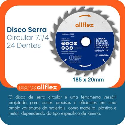 Imagem de Kit 10 Discos Serra Circular allflex C/Videa 7.1/4 24 Dentes