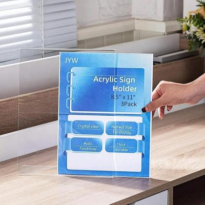 Imagem de Kit 10 Display Acrílico Expositores Folheto A4 Mesa Vertical