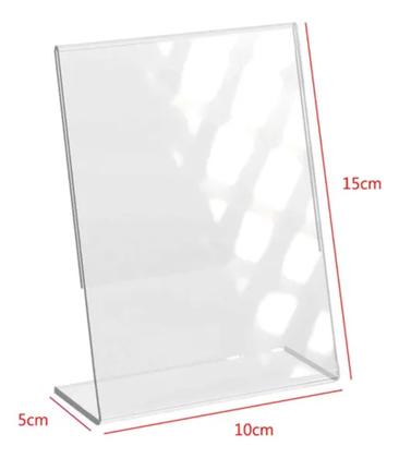 Imagem de Kit 10 Display Acrilico L Tamanho 10x15cm A6 Cardápio Mesa
