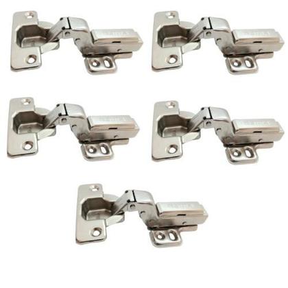 Imagem de Kit 10 Dobradiça Super Curva Inox Amortecedor Click Móveis