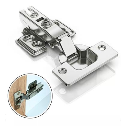 Imagem de Kit 10 Dobradiças Com Amortecedor 35mm Reta P/ Armário Porta