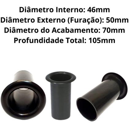 Imagem de Kit 10 Dutos 2" Preto Aero Duto Para Caixa Som Acústica Som Automotivo Com Material Reforçado e Resistente