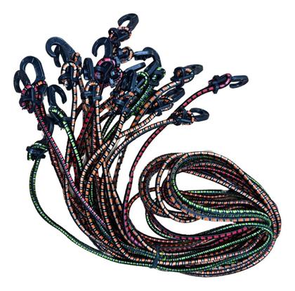 Imagem de Kit 10 Elásticos 1,5m Bagageiro Extensor Gancho Ponta Plást