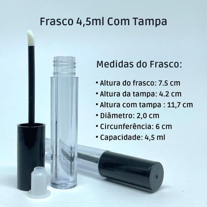 Imagem de Kit 10 Embalagens Tubo Para Batom Gloss Liquido Brilho 4,5Ml