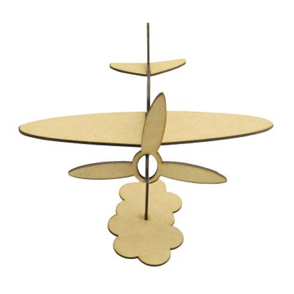 Imagem de Kit 10 Enfeite de Mesa Avião Com Base Festa Decoração 22x23x18 Mdf Madeira