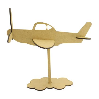 Imagem de Kit 10 Enfeite de Mesa Avião Com Base Festa Decoração 22x23x18 Mdf Madeira