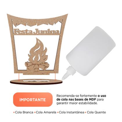 Imagem de Kit 10 Enfeite de Mesa em MDF Festa Junina com Fogueira