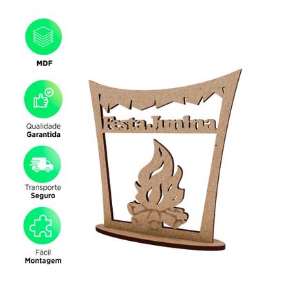 Imagem de Kit 10 Enfeite de Mesa em MDF Festa Junina com Fogueira