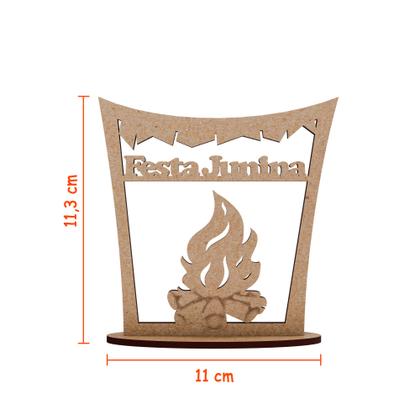 Imagem de Kit 10 Enfeite de Mesa em MDF Festa Junina com Fogueira