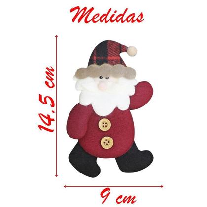 Imagem de Kit 10 Enfeites Árvore De Natal Pendente Papai Noel 14,5cm