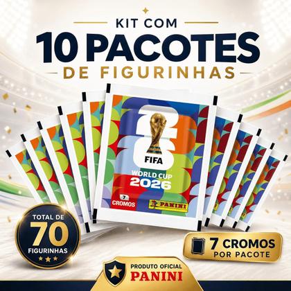 Imagem de Kit 10 Envelopes de Figurinhas Copa do Mundo FIFA 2026 com 7 Cromos - Panini