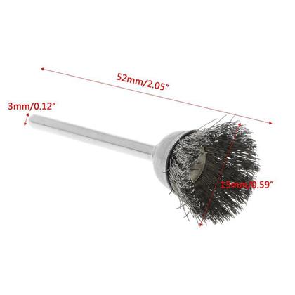 Imagem de kit 10 escova cone aço/latão para micro retifica