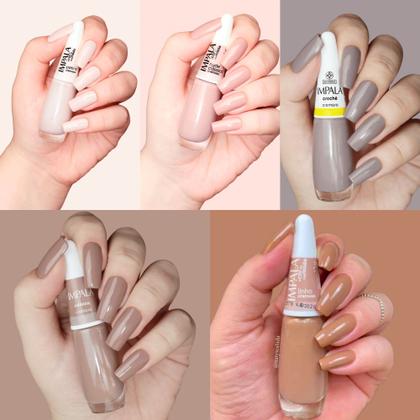 Imagem de Kit 10 Esmaltes Impala Marrom Nude Esmalte Capivara Atacado