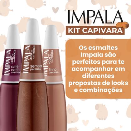 Imagem de Kit 10 Esmaltes Impala Marrom Nude Esmalte Capivara Atacado