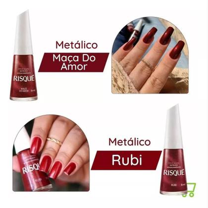 Imagem de Kit 10 Esmaltes Vermelho Risqué - OS MAIS VENDIDOS